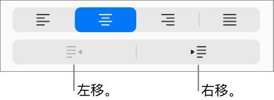 段落对齐选项。