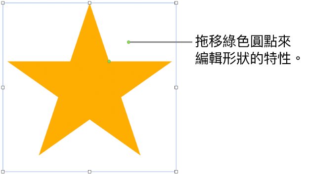 帶有選擇範圍控點的形狀。