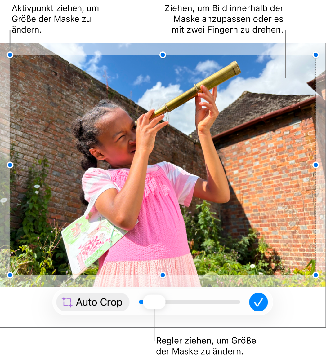 Der Regler zum Maskieren unten auf einem Foto.