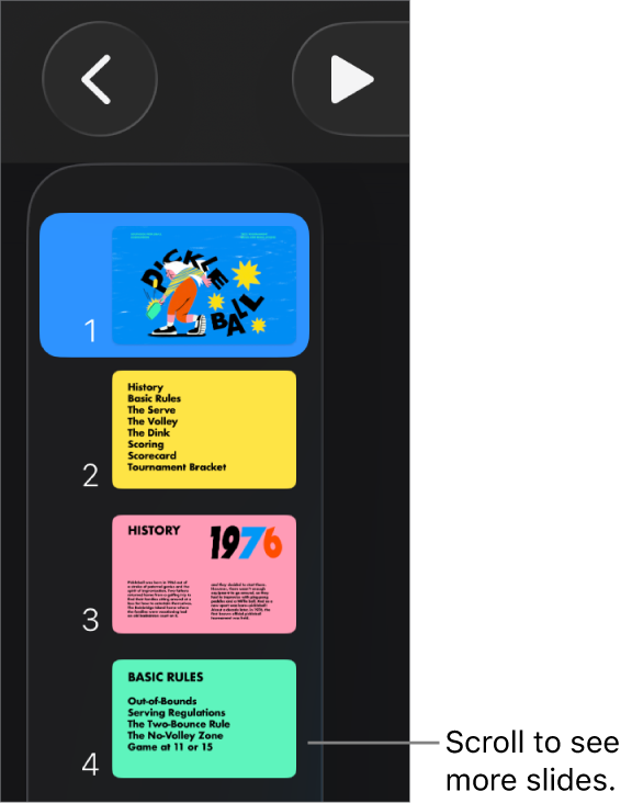 The slide navigator.