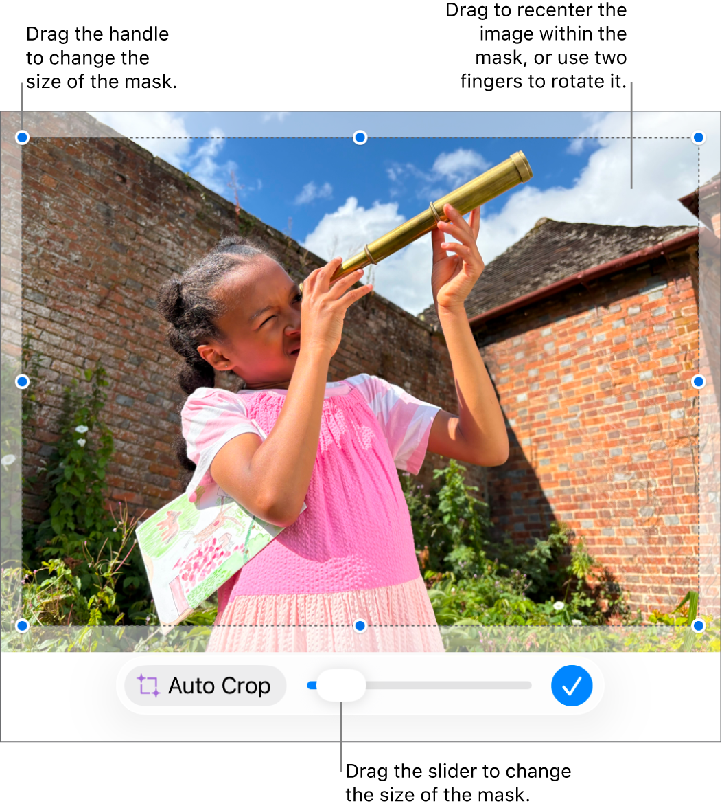 The mask slider at the bottom of a photo.