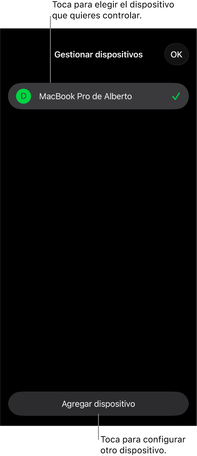 El panel Administrar dispositivos, mostrando el enlace Agregar un dispositivo.