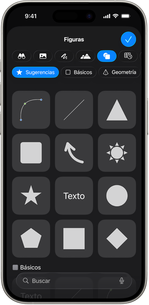El menú Insertar con botones en la parte superior para agregar tablas, gráficas, figuras y contenido multimedia.