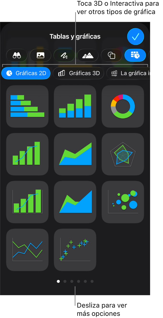 Menú de adición de gráfica.