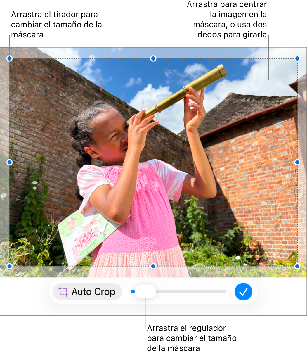El regulador de máscara en la parte inferior de una foto.