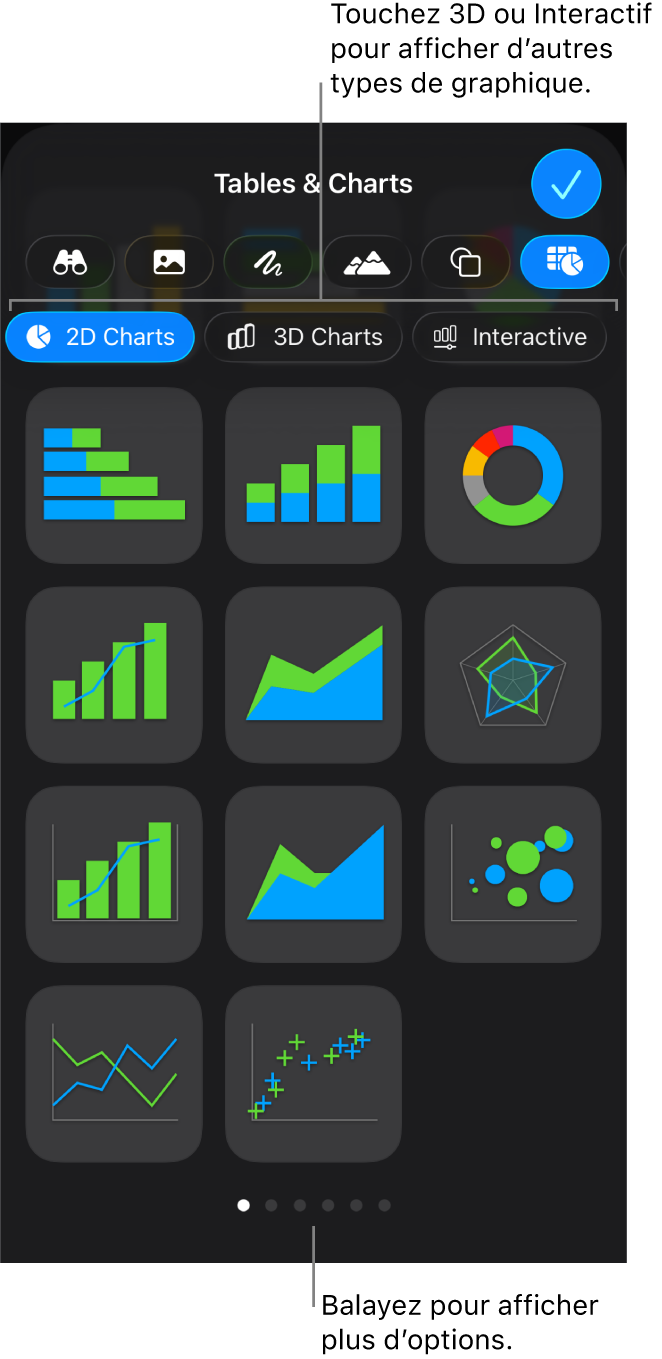 Menu d’ajout de graphique.