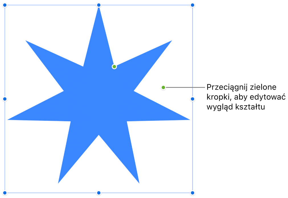 Kształt z uchwytami zaznaczenia.