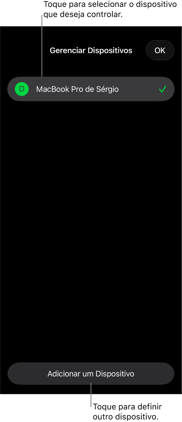 Painel de “Gerenciar Dispositivos” mostrando o link “Adicionar um Dispositivo”.