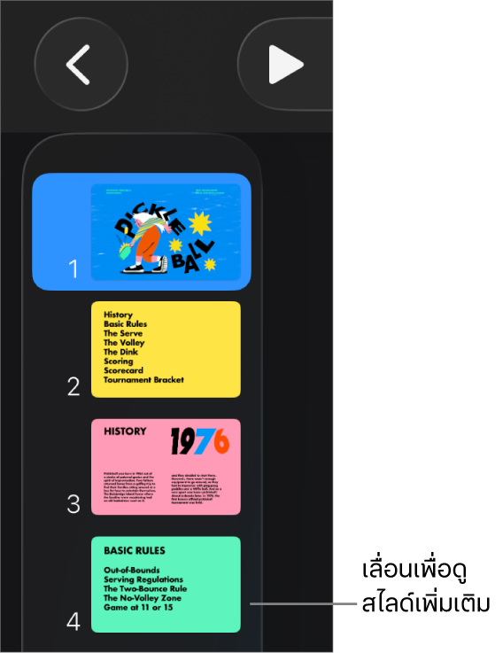 แถบนำทางสไลด์: