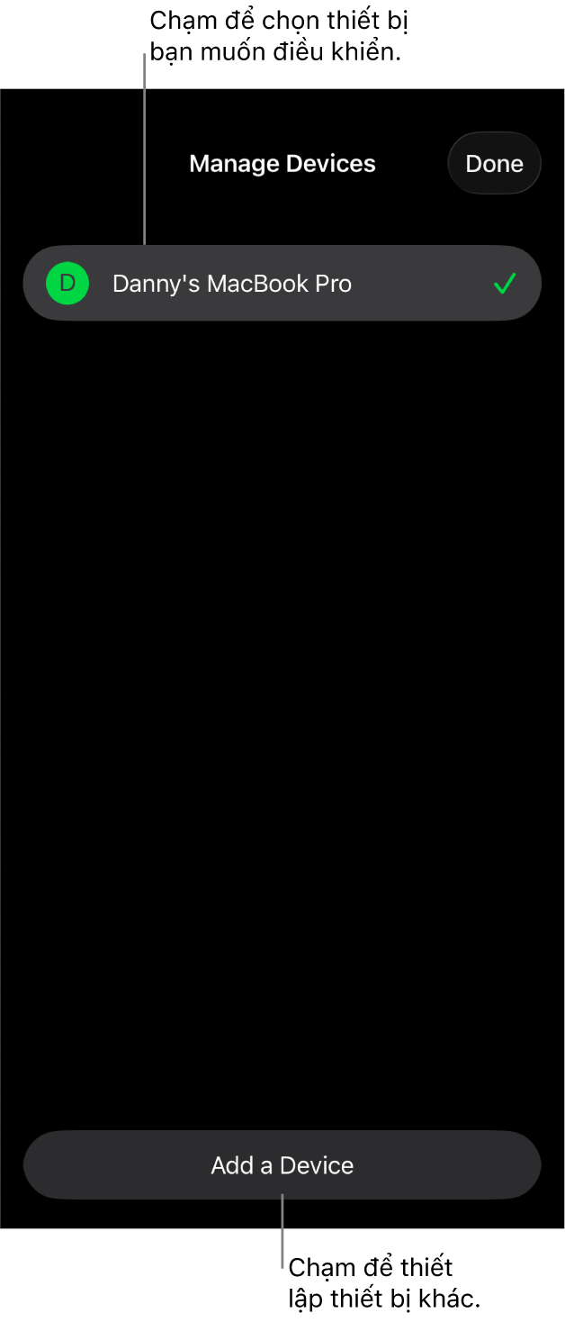 Khung Quản lý thiết bị, hiển thị liên kết Thêm thiết bị.