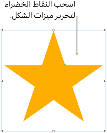 شكل مع مقابض تحديد.