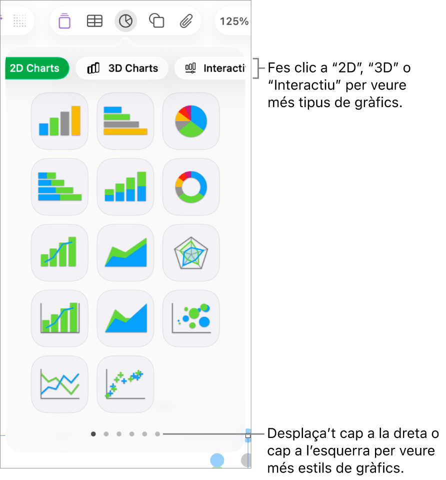 Menú Gràfic que mostra gràfics 2D.