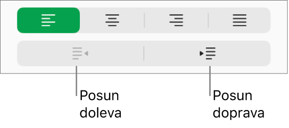 Volby zarovnání odstavců