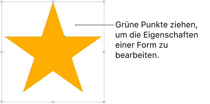 Eine Form mit Auswahlaktivpunkten