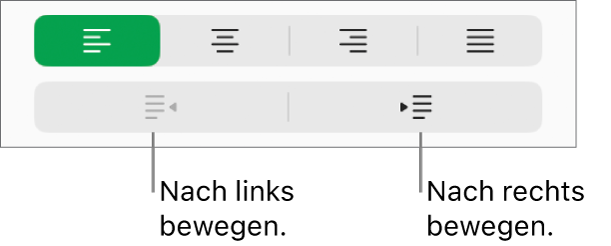 Optionen für die Absatzausrichtung