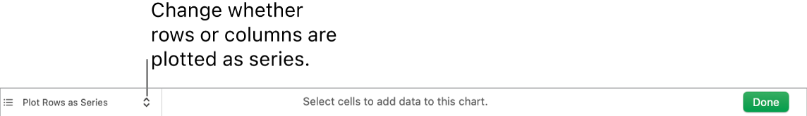 Pop-up menu for choosing whether to plot rows or columns as series.