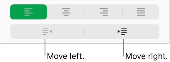 Paragraph alignment options.