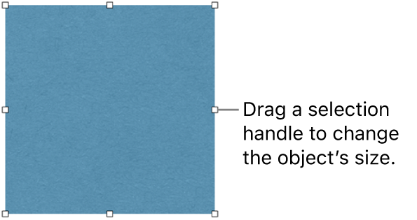 An object with white squares on its border for changing the object’s size.