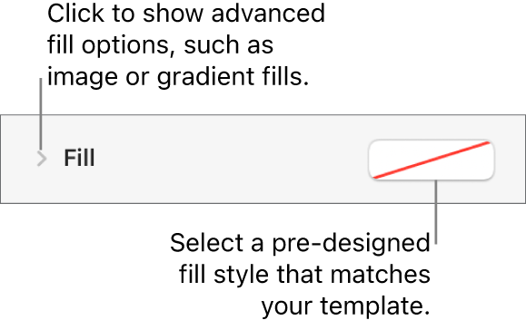 Controls for choosing a fill colour.