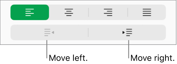 Paragraph alignment options.