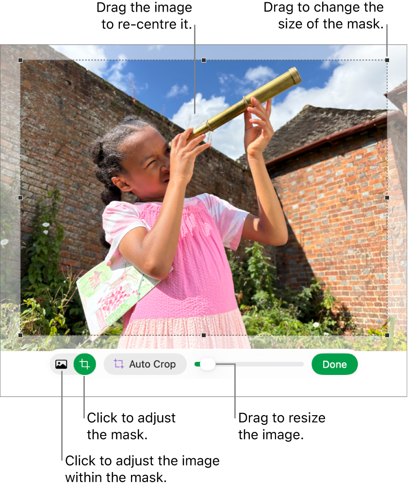 The mask controls over a photo.