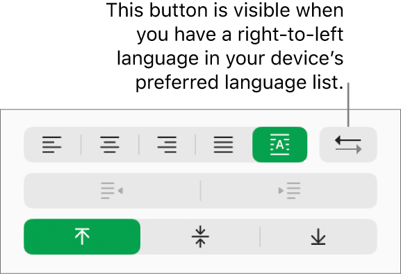 The Paragraph Direction button in the Alignment section of the Format sidebar.
