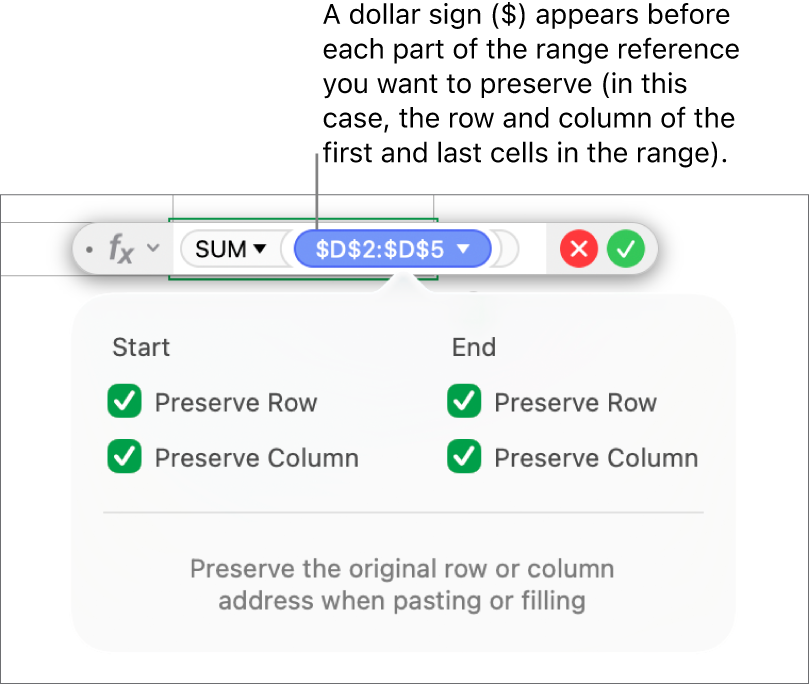 Formula showing row and column references preserved.