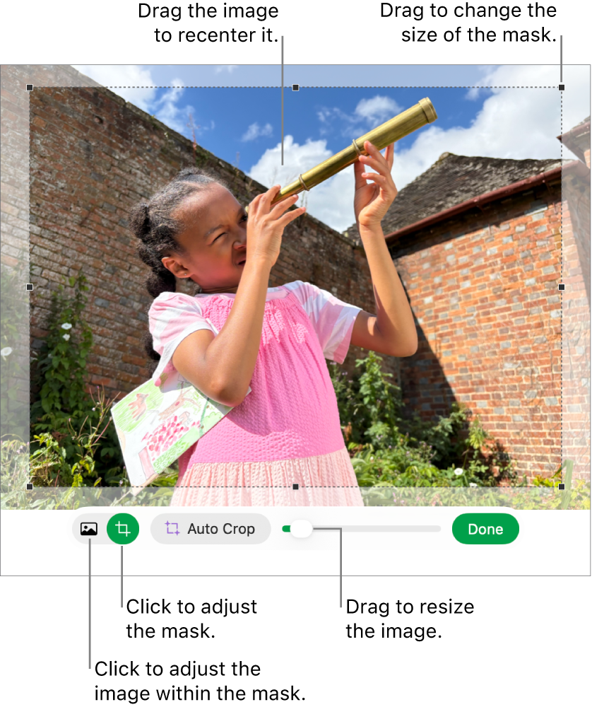 The mask controls over a photo.