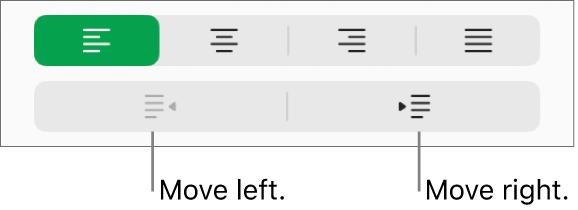 Paragraph alignment options.