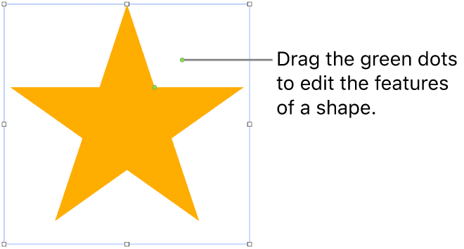 A shape with selection handles.