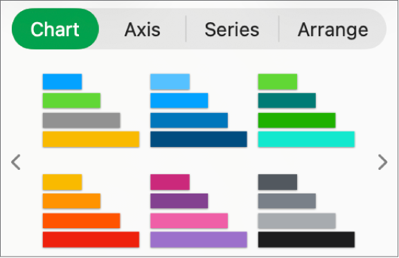 Chart styles in the Chart tab of the Format sidebar.