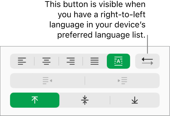 The Paragraph Direction button in the Alignment section of the Format sidebar.