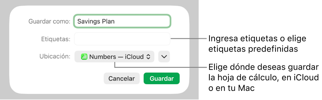 Cuadro de diálogo Guardar como.
