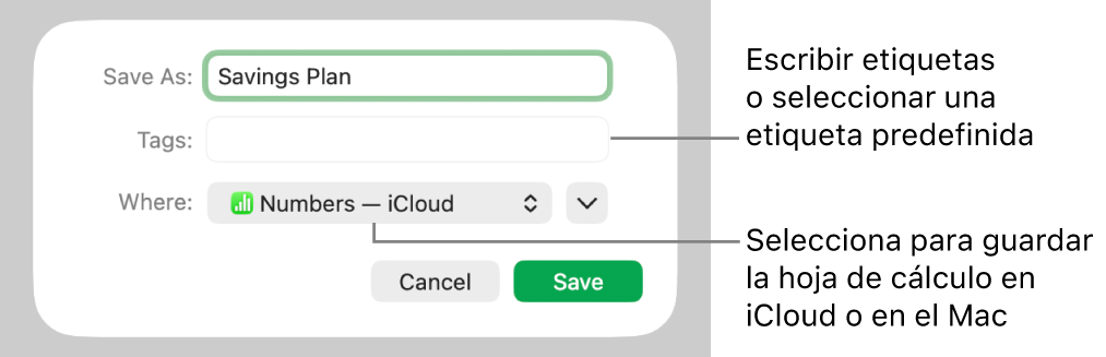 Cuadro de diálogo “Guardar como”.