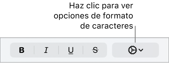 Botón “Opciones avanzadas” junto a los botones Negrita, Cursiva y Subrayado.