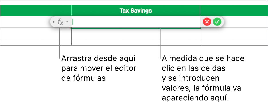 Editor de fórmulas.