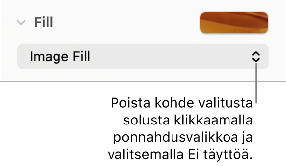 Säädin, jolla poistetaan objekti valitusta solusta.