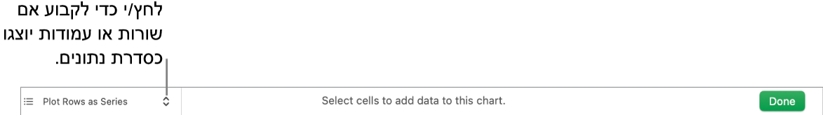 תפריט קופצני לבחירה אם להציג שורות או עמודות כסדרה.