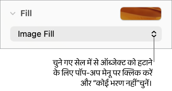 चुने गए सेल से किसी ऑब्जेक्ट को निकालने के लिए नियंत्रण।