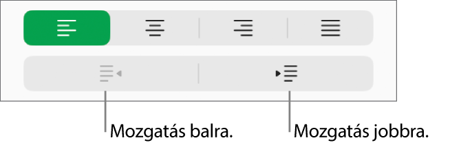 Bekezdésigazítási lehetőségek.