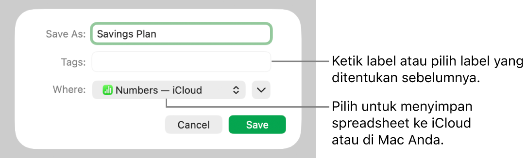 Dialog Simpan Sebagai.