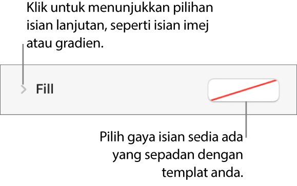 Kawalan untuk memilih warna isian.