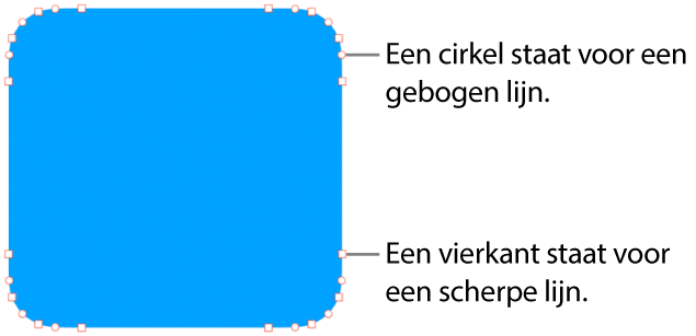 Een vorm met bewerkbare punten.