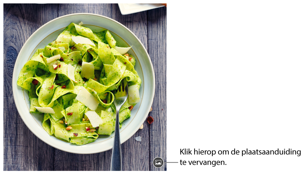 Een afbeelding met de knop 'Vervang afbeelding'.