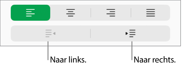 Opties voor uitlijning van alinea's.