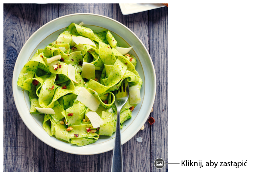 Ilustracja przedstawiająca obrazek z przyciskiem zastępowania obrazka.