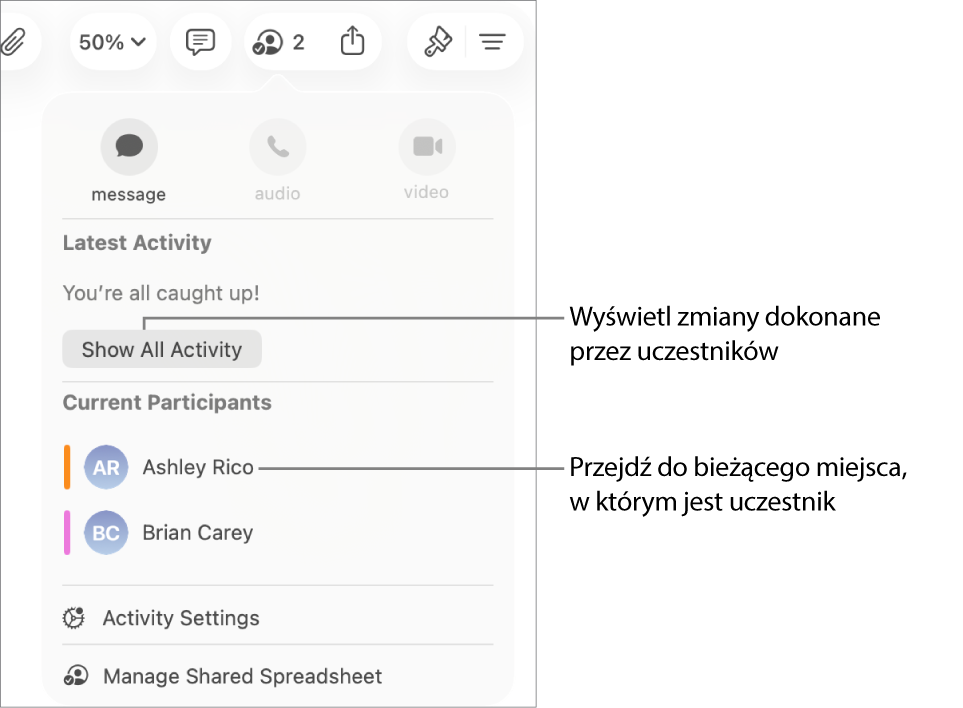 Menu współpracy z wymienionymi dwoma aktualnymi uczestnikami.