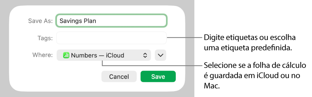Caixa de diálogo “Guardar como”.