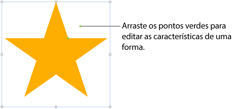 Uma forma com puxadores de seleção.