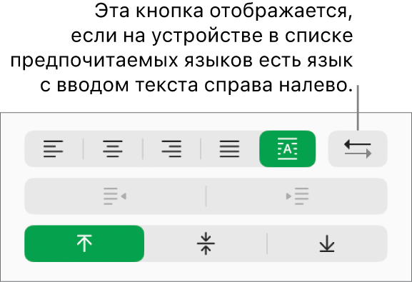 Кнопка «Направление абзаца» в разделе «Выравнивание» в боковом меню «Формат».